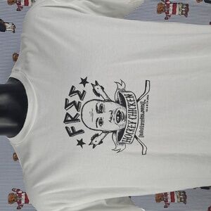 RARE Adultswim Free Hockey Chicken Internet promo white & black graphic XL shirt